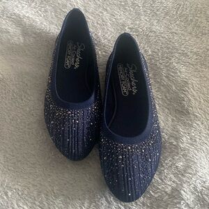 Skechers air-cooled memory foam Navy with bling
